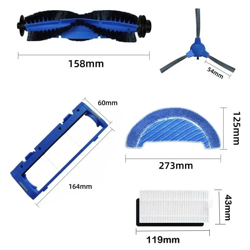 Ściereczka do mopa z filtrem Hepa do odkurzacza robota Cecotec Conga 1090 1790 Titanium Ultra Rolkowa osłona szczotki bocznej