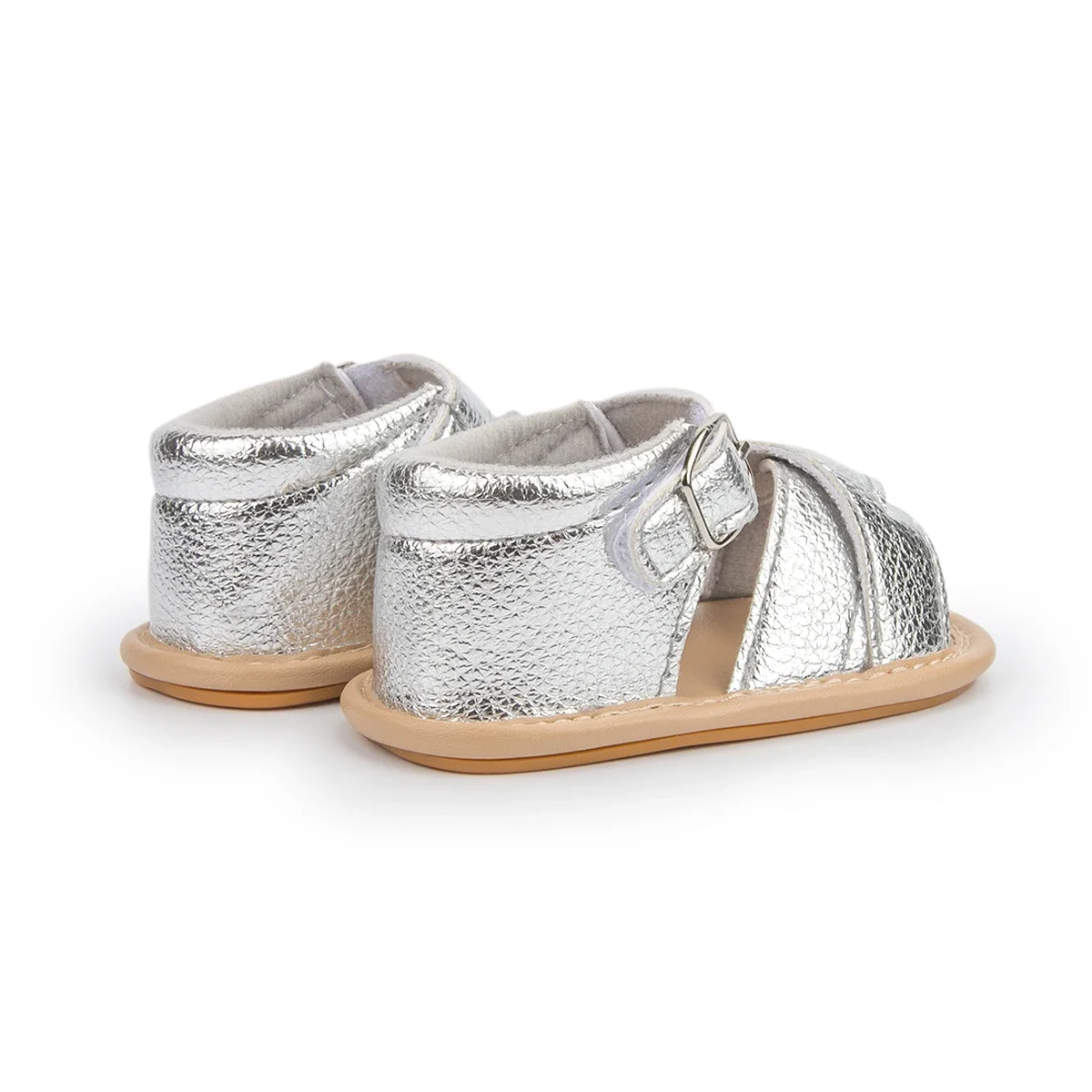 Sandali estivi per bambina suola in gomma piatta antiscivolo in pelle PU multicolore neonato 0-18M neonati primi camminatori scarpe da bambino