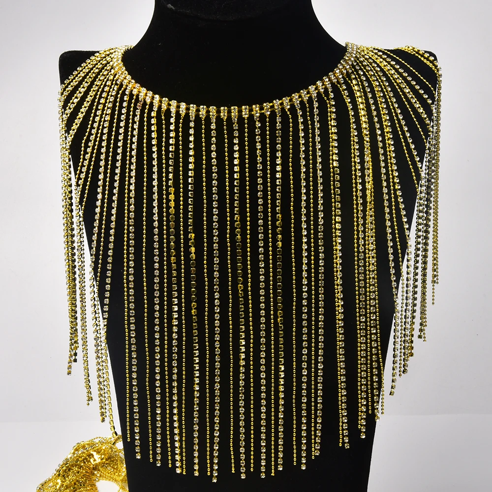 Nieuwe 45Cm/90Cm Glazen Strass Franjes Kristallen Ketting Diamant Bruid Versiering Franje Kristal Applique Naaien Handwerk Diy Decoratie