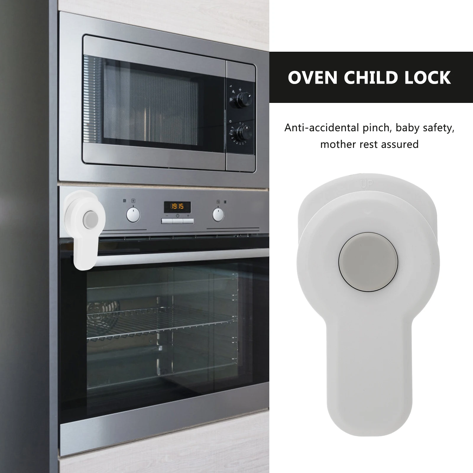2 pezzi di protezione per serratura di sicurezza per forno per bambini, chiusura per porta, cassetto, serrature per bambini, in plastica