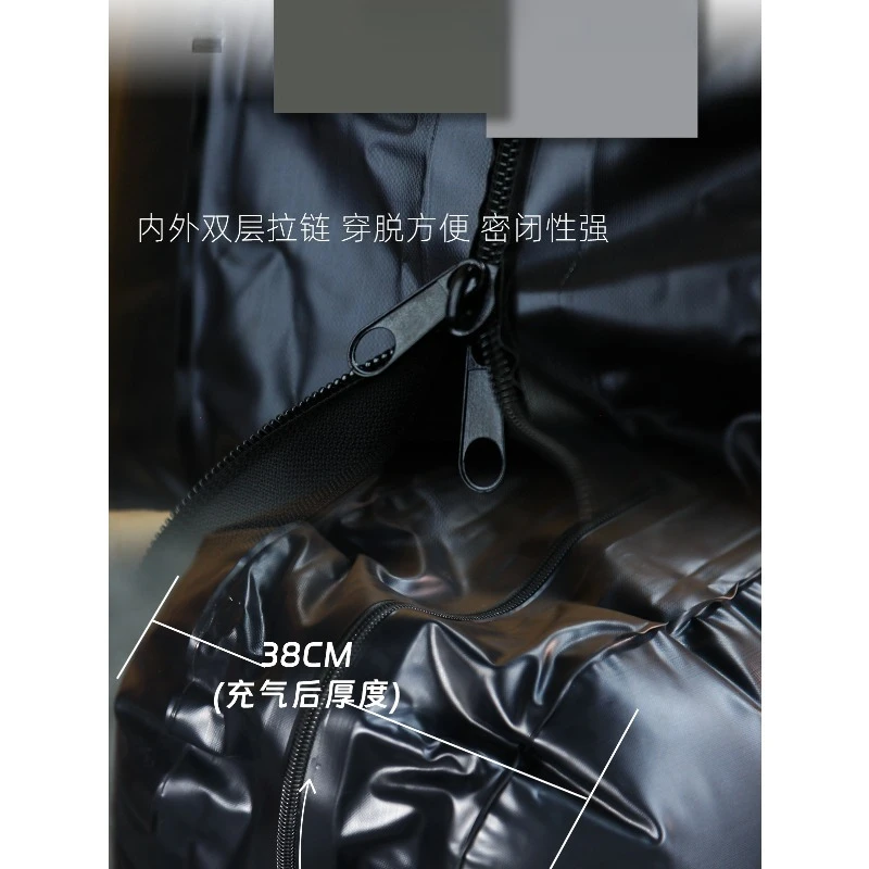 Inflatable Mattress Double Layer Inflatable Bed PVC Latex Vacuum Bed