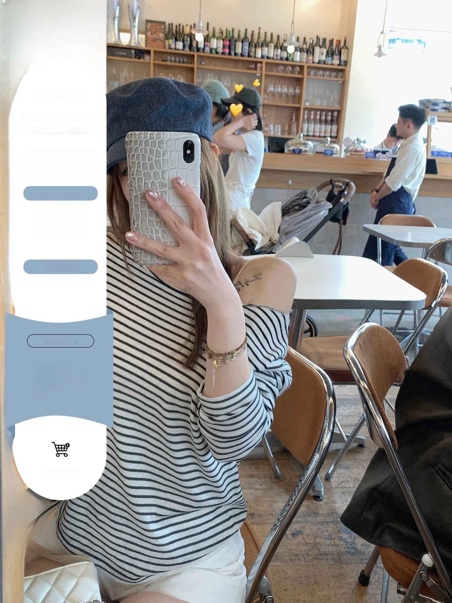 

Синяя полосатая женская шерстяная футболка с открытыми плечами и длинными рукавами, облегающий топ, модный универсальный топ для весны и лета, новинка