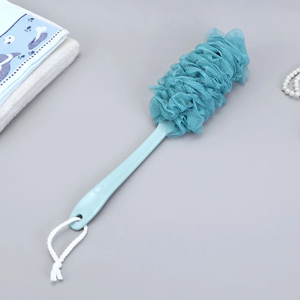 

3Pcs Bath Brush Long Handle Pe Fiber Shower Ball Mesh Body Scrubber White Blue Pink Soft Skin Massage Back Foot Cleaning