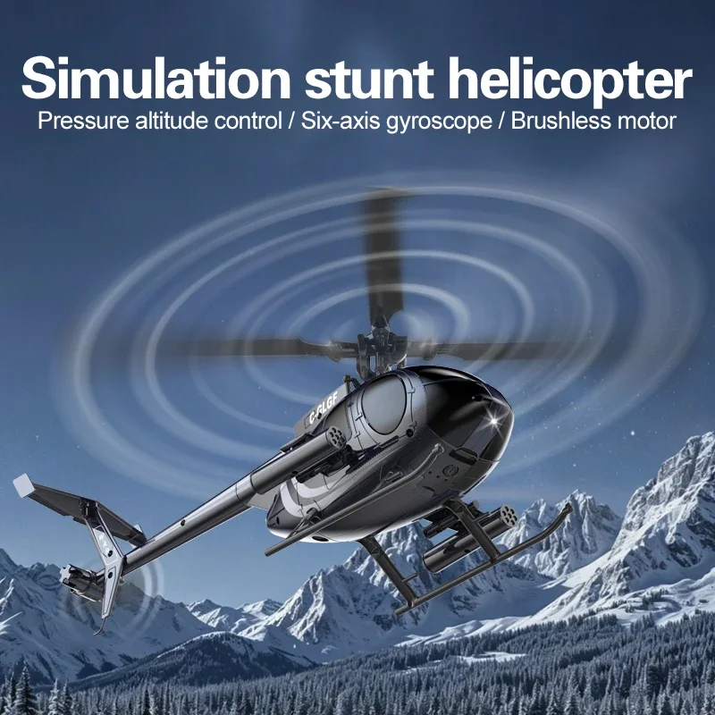 K300 RC Helicopter 6CH Simulation Fighter Model with Optical Flow Positioning One-Button Reverse Flight 360º Tumble Outdoor Toy