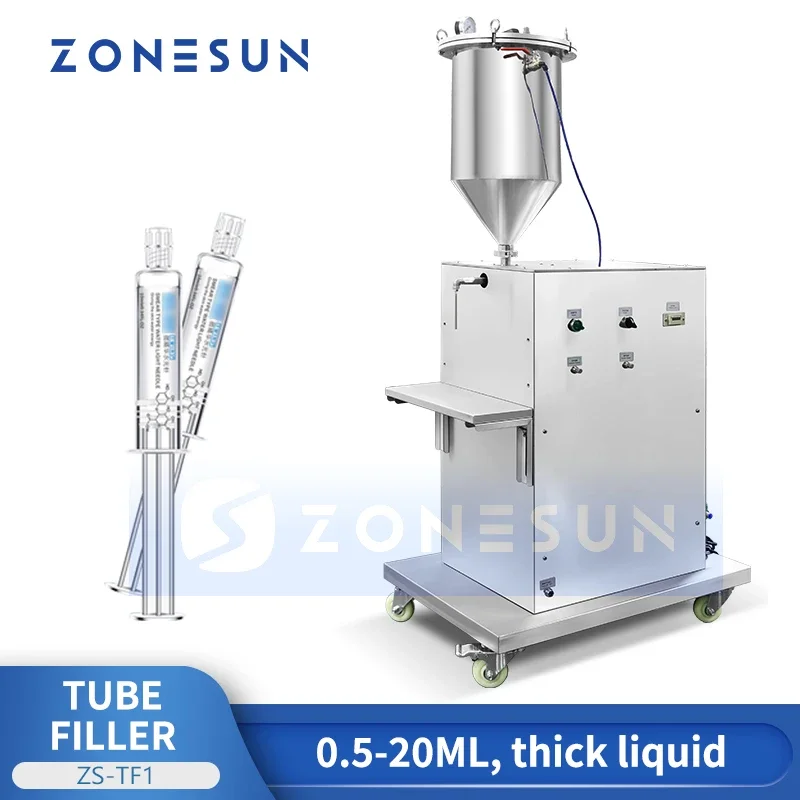 ZONESUN-extenedor de jeringa semiautomático, inyector de tubo de refuerzo de piel líquida gruesa, máquina de llenado de Gel ginecológico ZS-TF1