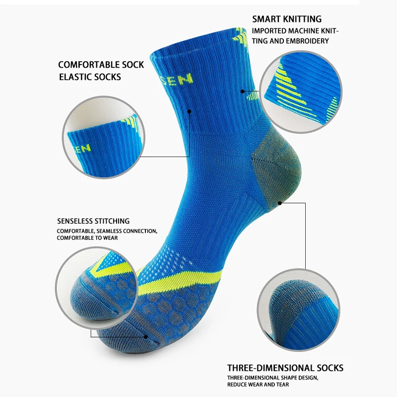 GYMIGO Men Sport Socks Macaron Cycling Socks Professional Basketball Socks Bright Color Fitness Football Outdoor Sport Socks