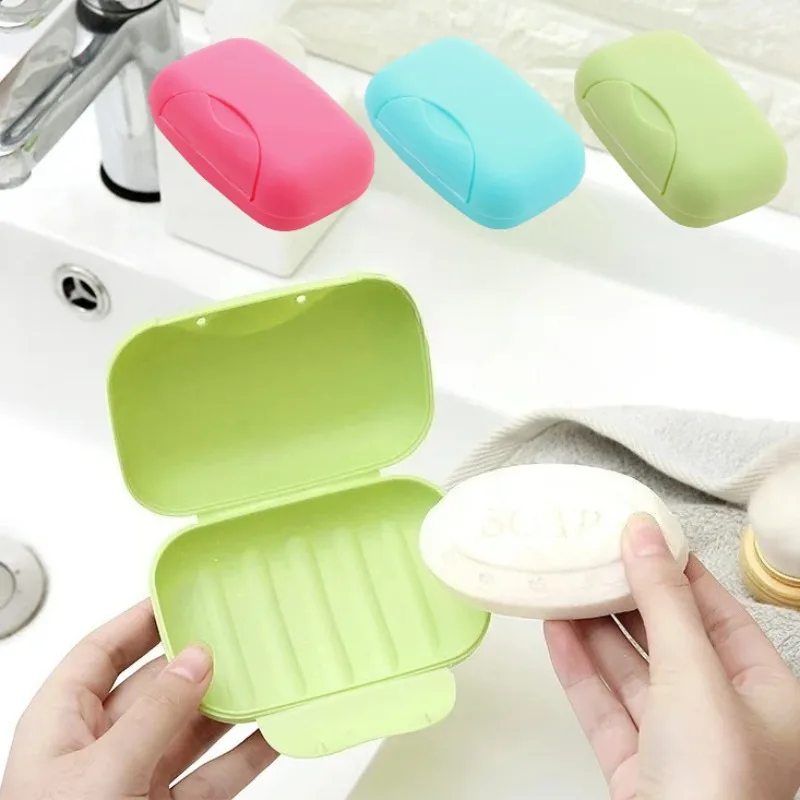 

1/3pcs Travel Leak Proof Soap Case, with Removable Drain Tray & Lid, Candy Colors, Portable for Shower, Camping, Gym