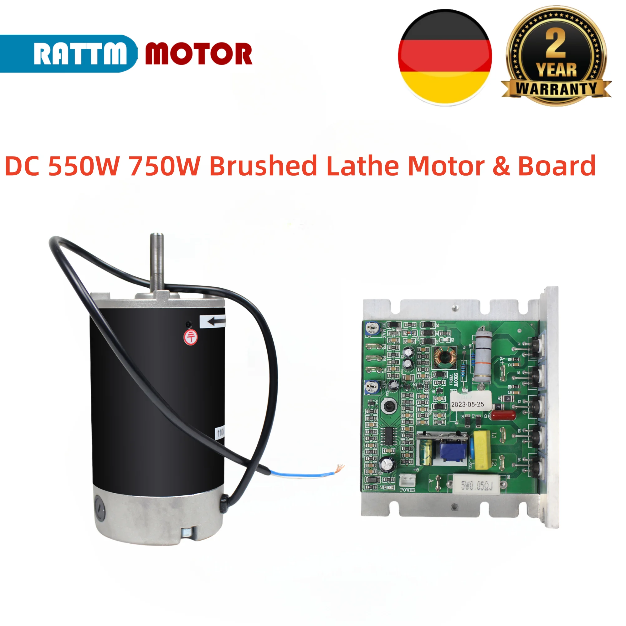 Image of 【EU-Lagerbestand】 Mini-Drehmaschinenmotor 550 W 750 W DC-Bürstenmotor 220 V und Platine für CJ-0618 CD/WM210 Holzfräsmaschinenzubehör