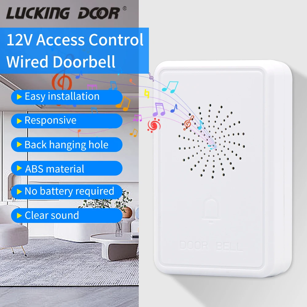 

Access Control DoorBell Wired Door Bell Chime DC 12V Vocal Wired Doorbell Welcome Door Bell Ringtone For Access Control Kits