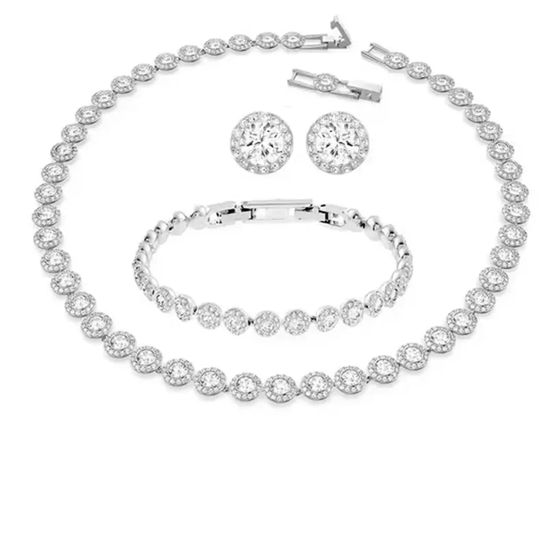 

Новый классический роскошный комплект ангела 2025 года, ожерелье, браслет, серьги, многофункциональный и красивый — подарок на День святого Валентина