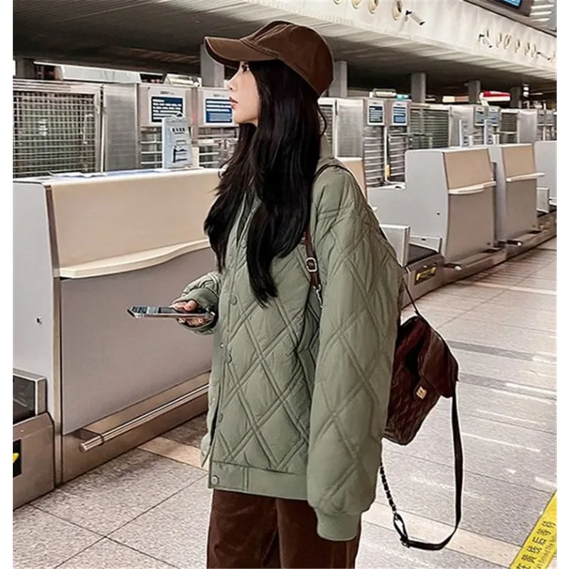 2023 New Autumn Winter Women Parkas Jackets Stand Collar Thick Warm Pattern Coat Female Casual Outwear Jacket Parkas