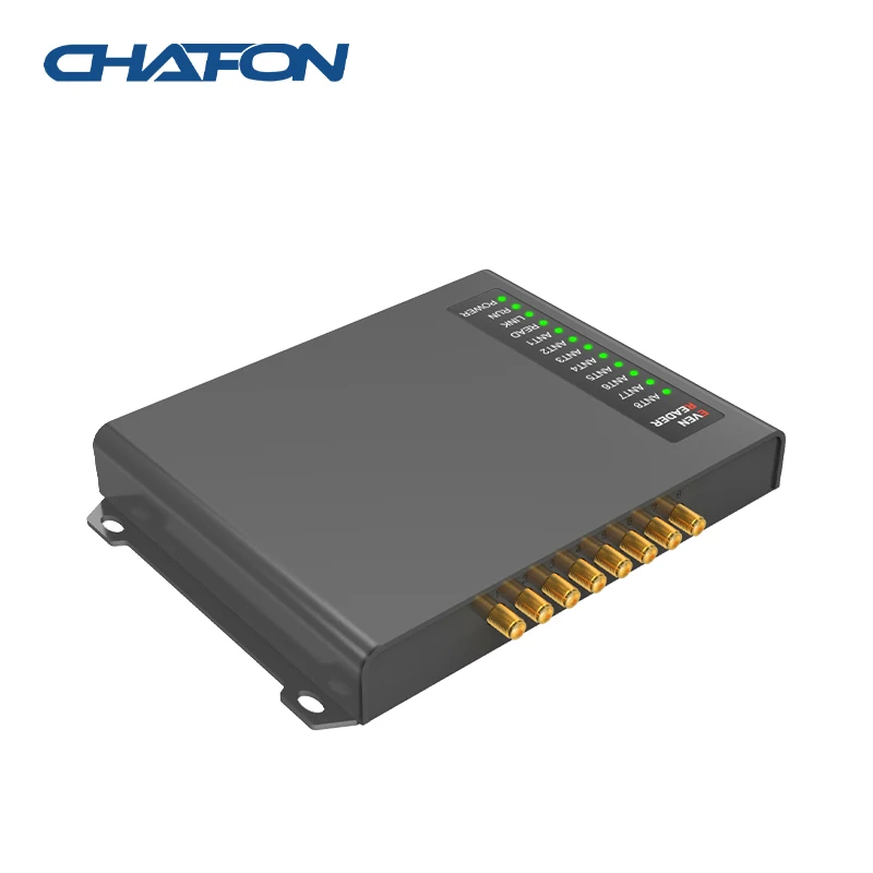 CHAFON CF811 uhf 고정 rfid 리더 8 포트, 창고 관리용 RS232 RJ45 인터페이스 포함