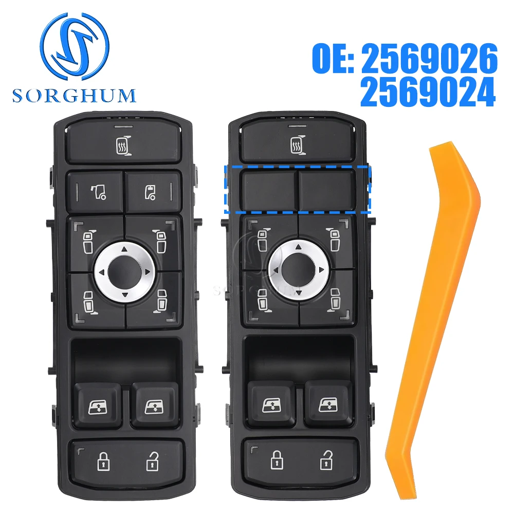 

SORGHUM For Scania Truck Parts 2569026 2569024 Power Master Window Regulator Switch lifter For Scania R S NGT 2398124 1710066478