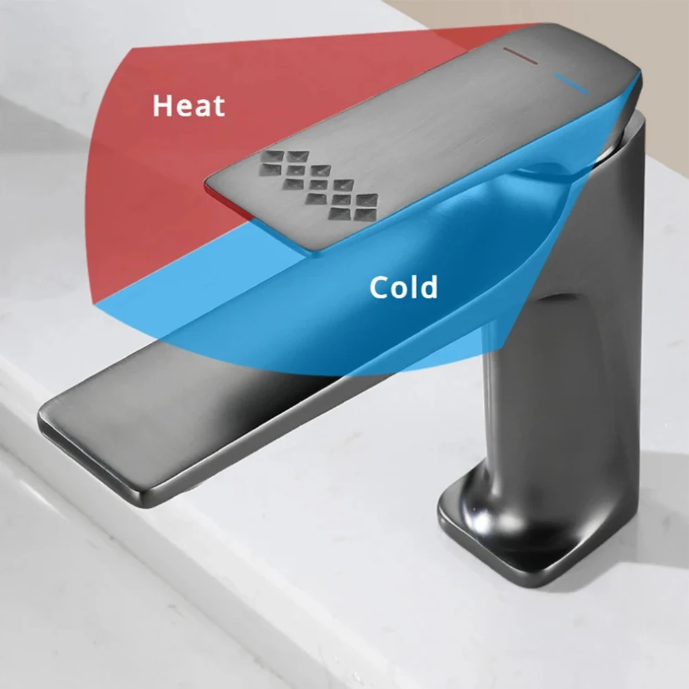 For Hot And Cold Water Deck Mounted Faucet Bathroom Sink Faucet Brass Core Construction Easy Temperature Control