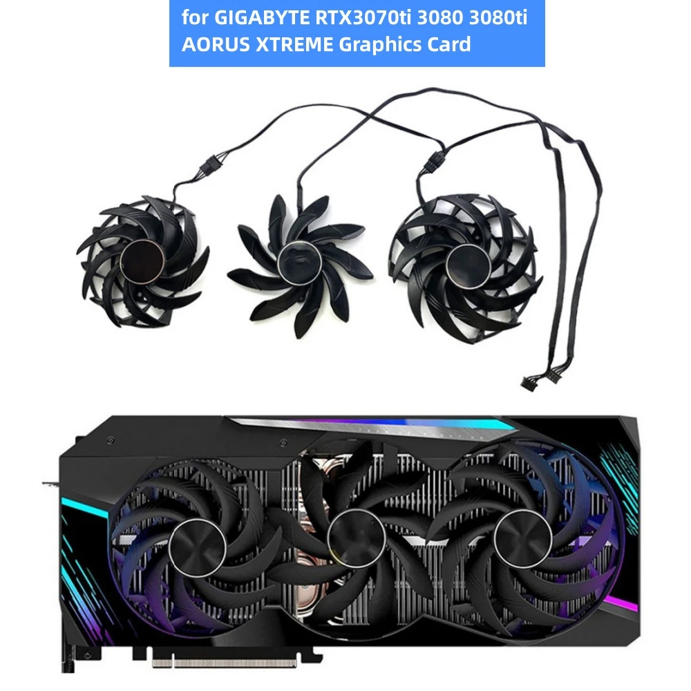 

For GIGABYTE RTX3070ti 3080 3080ti AORUS XTREME Cooling Fan Graphics Card Fan Replacement Accessories