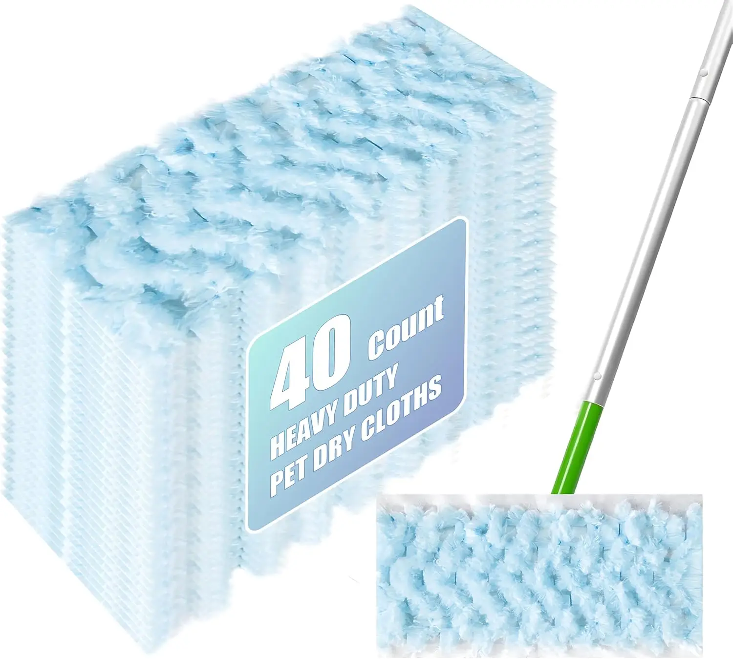 

40 Count Disposable Dry Sweeping Cloths for Swiffer Sweeper, Thicker and More Absorbent for Dust and Pet Hair