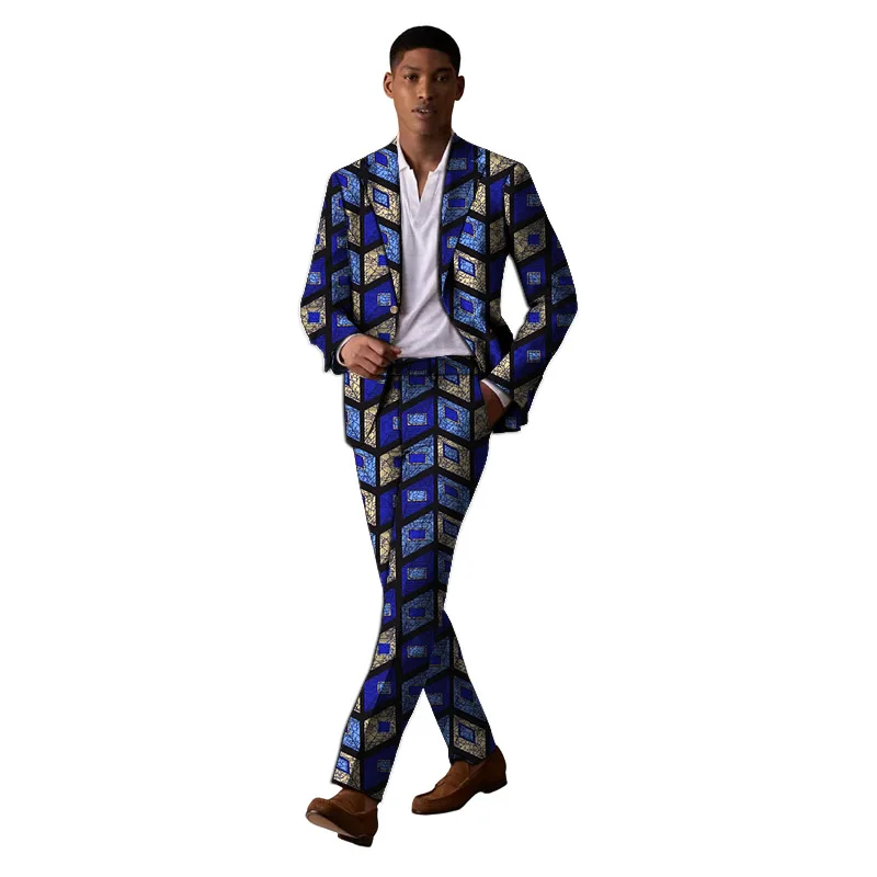 بدلات رجالية بتصميم أصلي + بنطلونات ملونة مطبوعة ملابس أفريقية لملابس حفلات الزفاف الذكور