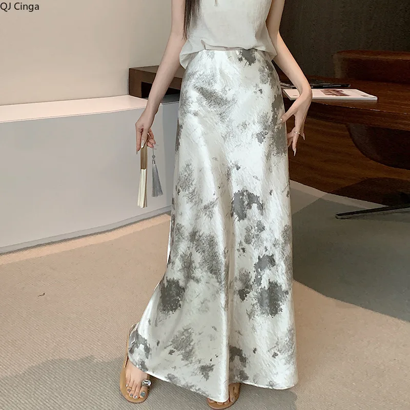 2026 Falda de cola de pez de cintura alta para mujer de verano, tallas asiáticas S-XL, disponible en negro, albaricoque y champán.