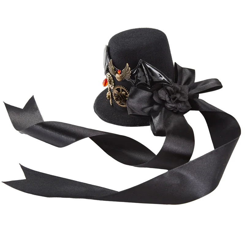 Steampunk mini top hat gothic punk gear little fedoras hair clip fascinator costume head wear