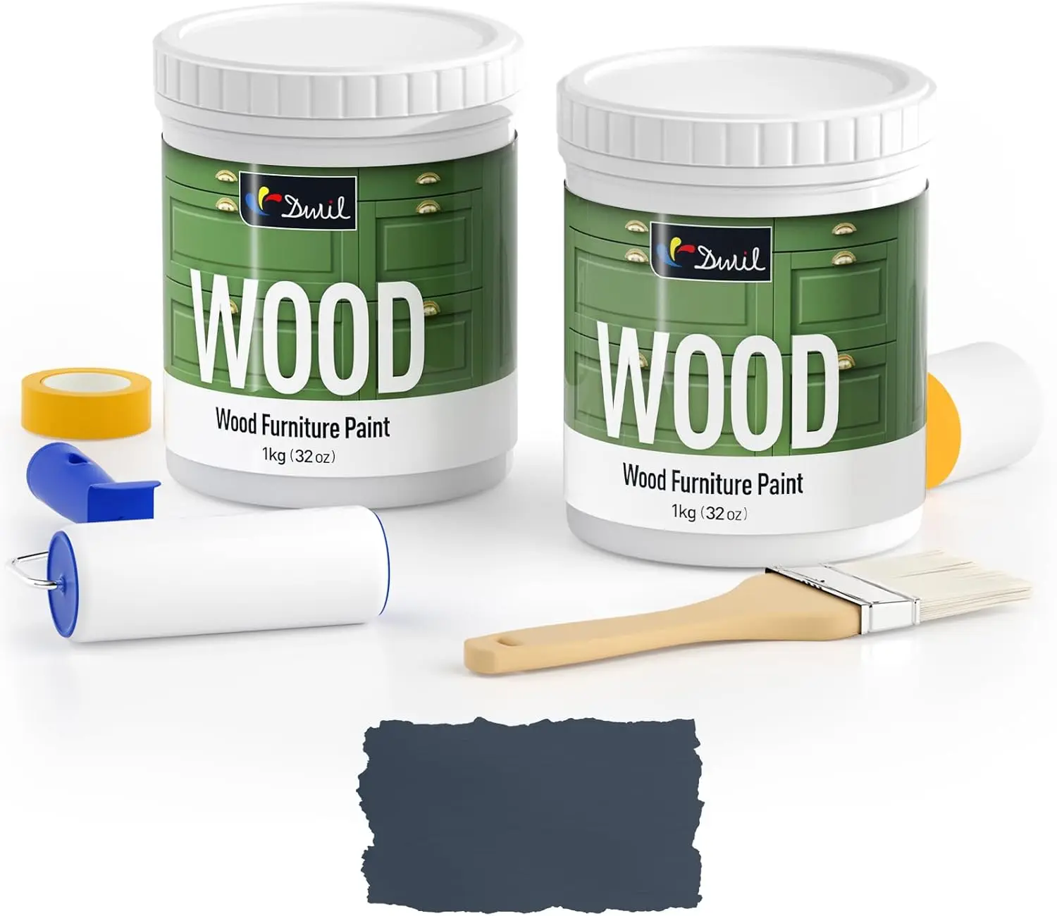 l Matte Finish Furniture Paint - 64 Oz Wood Paint For Cabinets, Doors, Tables, And Dressers Refinishing - Water-Based,