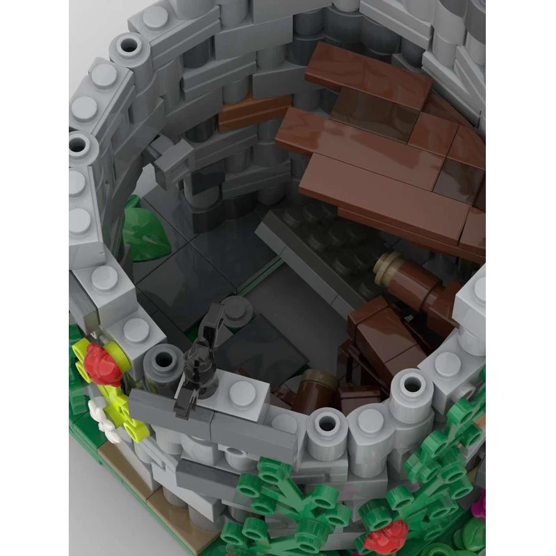 Medieval Castle Model Moc Building Bricks WatchTower Ruin Model Building Technology City Street View Blocks Construstion Toy