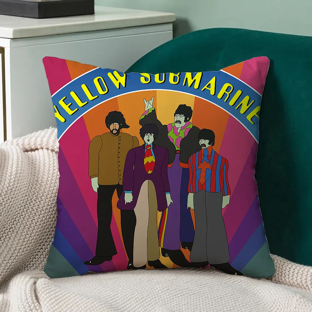 Peatles Yellow Submarine Ornamental Pillows for Bedroom Decorative Pillowcases 40*40 Decor Cushion Cover Pillow Hugs Short Plush