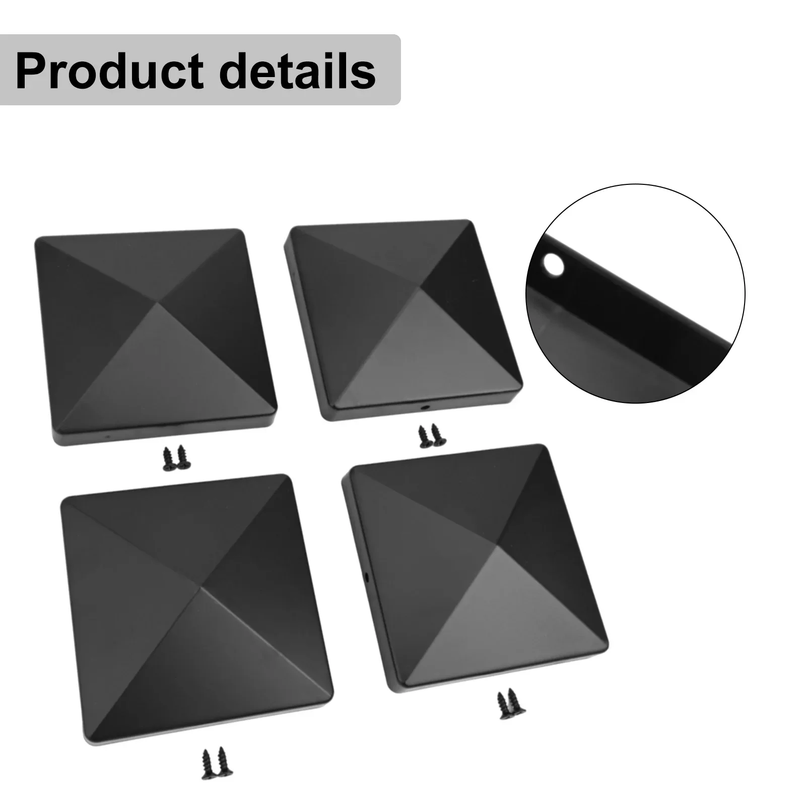 4x4 Inches Fence Post Cap Heavy Duty Construction Pyramid Design Stainless Steel Screws Recommended Fade Resistance Material