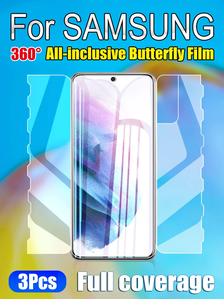 Galaxy S23Ultra S22Ultra Note10 20Ultra Butterfly Hydrogel Film For Samsung S21+ S20 S21FE Screen Protector S10+ Soft Front Back