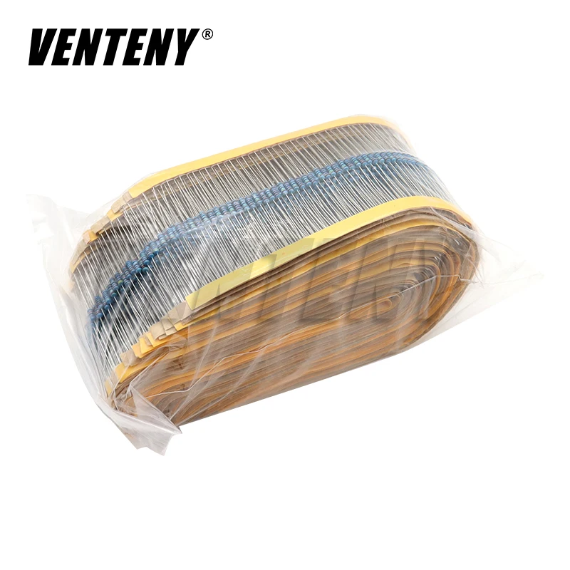 2500pcs 1/4W Metal Film Resistor Kit 50 Values 1R - 10M ohm Resistance 1% Assorted Set DIY Sample pack