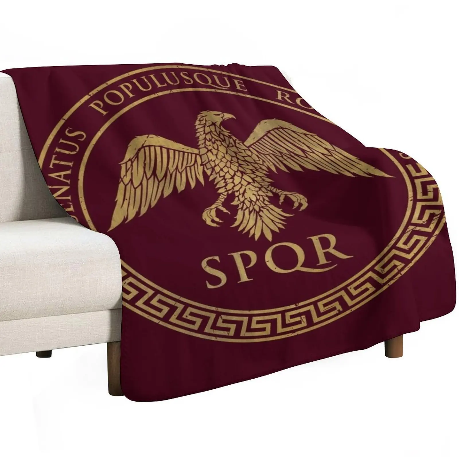 Senatus Populusque Romanus - Eagle Emblem V01 Throw Blanket Furrys Bed linens anime Comforter warm for winter Shaggy Blankets