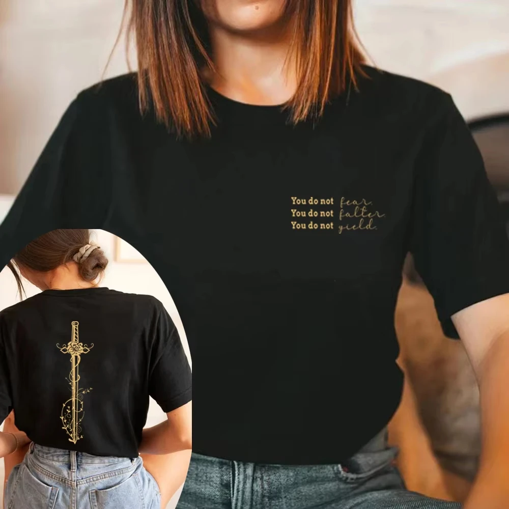Throne of Glass T Shirt A Court of Thorns and Roses Court of Dreams T shirt You Do Not Yield T-shirt Vintage Print Tess Unisex