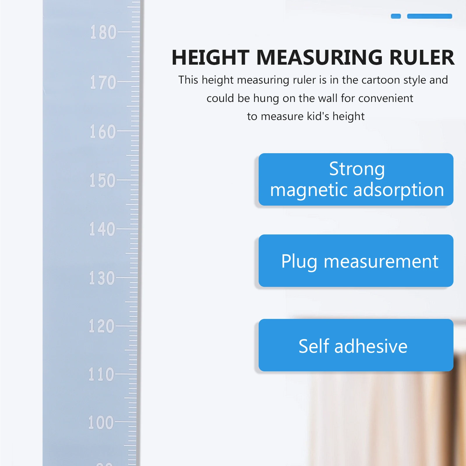 

Height Measuring Ruler Wall Hanging Chart Children Toddler Growth Wooden Canvas