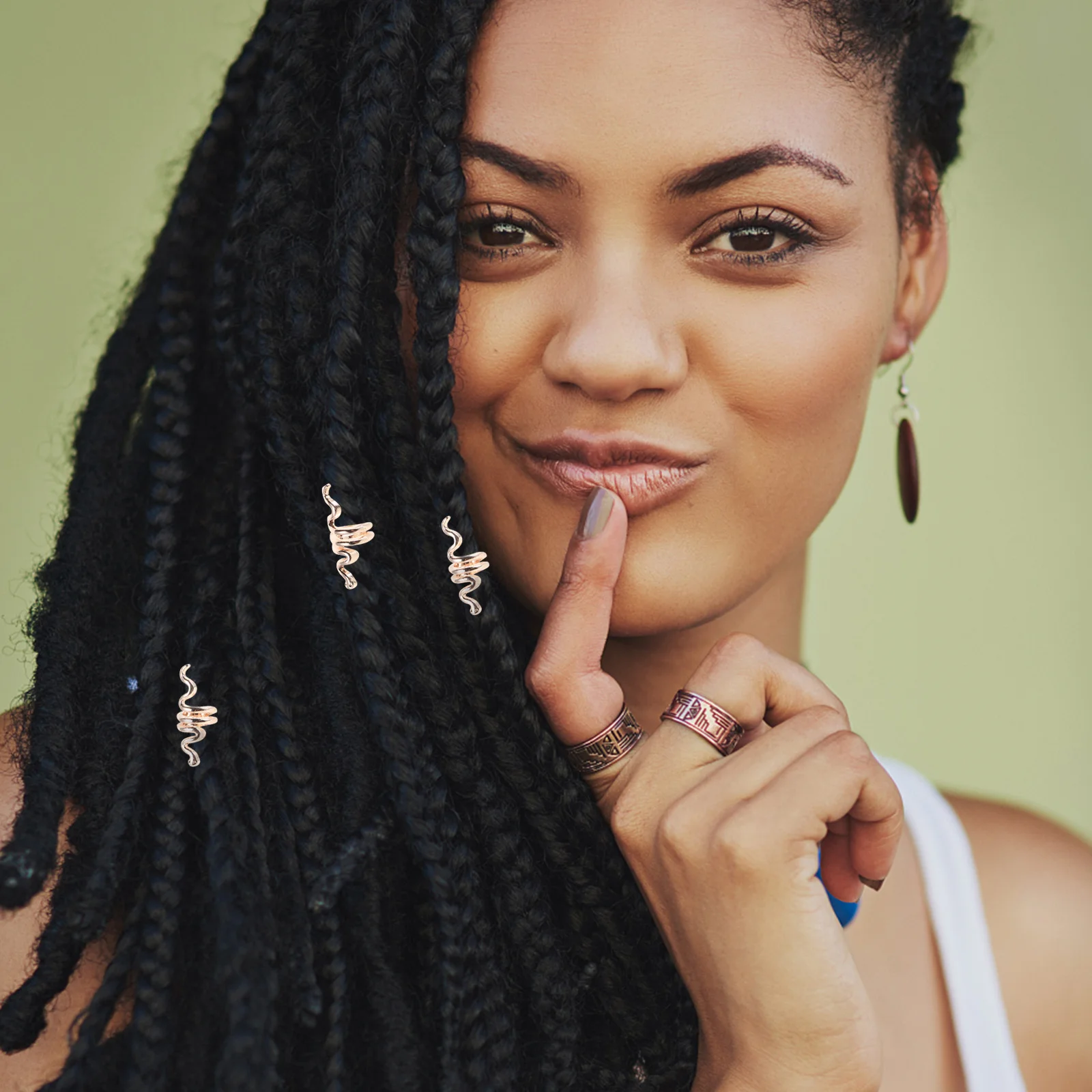 

10pcs Spiral Hair Coil Ring Vintage Snake Shape For Dreadlocks Braids Updos Unisex Braid Jewelry Punk Hair Accessories