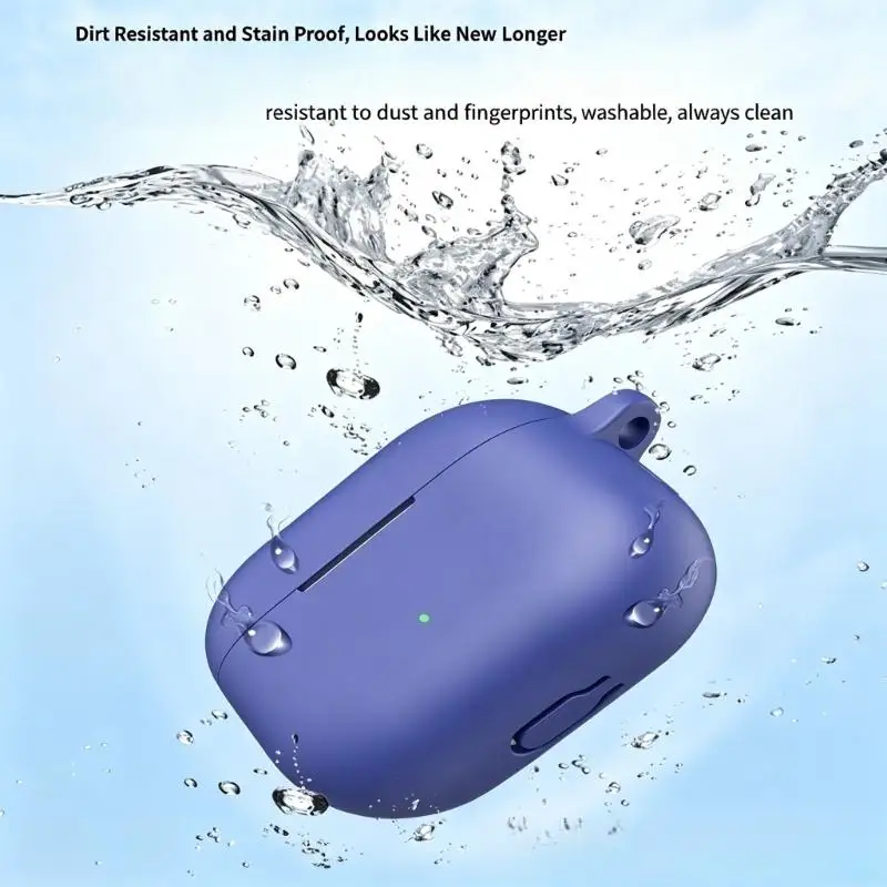 652F Earbud Charging Box Cover, Silicone Full Shell with Front Light Window and Side Attachment for Daily Carry Use