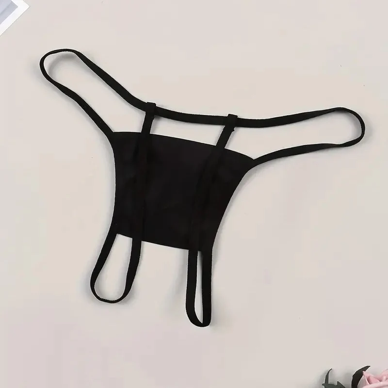 Açık tip kadın külot kasık açılış şeffaf g-dizeleri Thongs seksi Lingeries mektup baskı katı iç çamaşırı dantel için