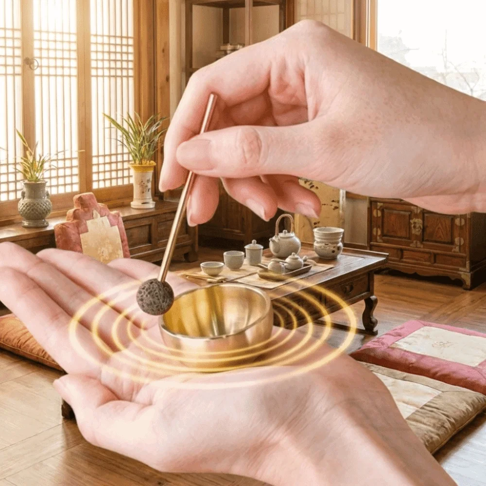 Portable Mini Singing Bowl Handmade Metal Sound Sound Bowl Copper Essential Oil Diffuser With Striker For Yoga Meditation Tools