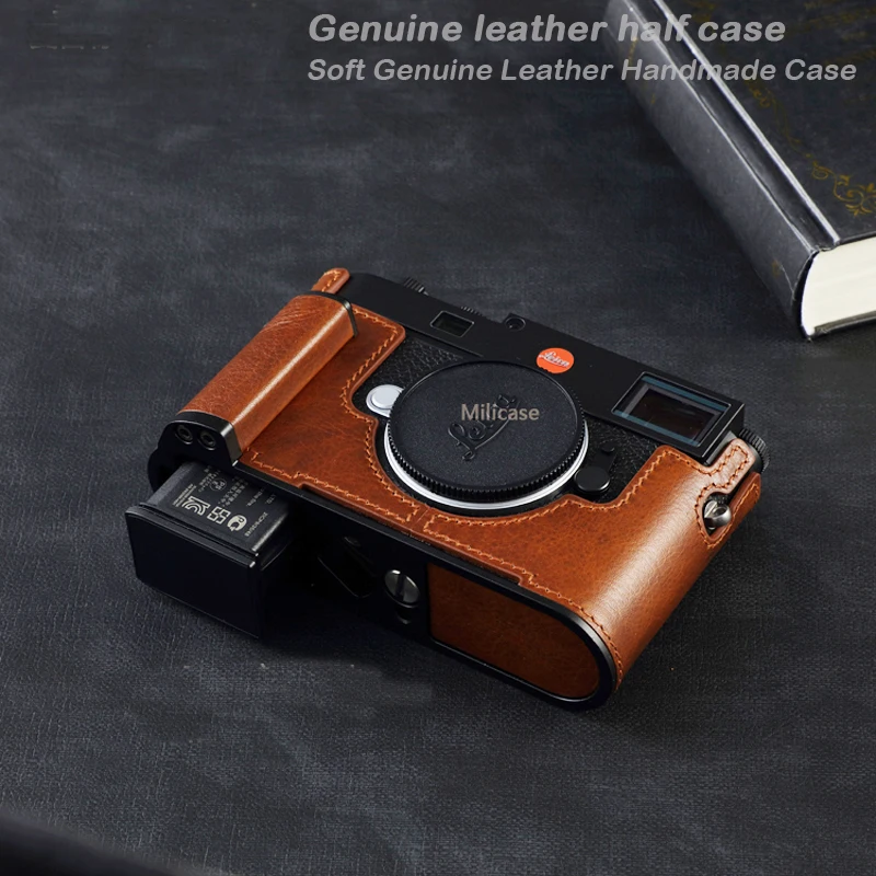M11純正レザーカメラケース,ハーフボディバッグ,leica m11用手作り