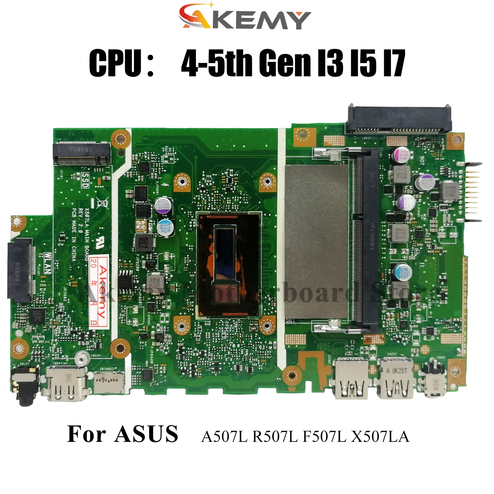 

X507LA Laptop Motherboard For ASUS VivoBook X507L F507L A507L R507L X507LA Notebook Mainboard W/ I3 I5 I7 CPU tests OK fast ship
