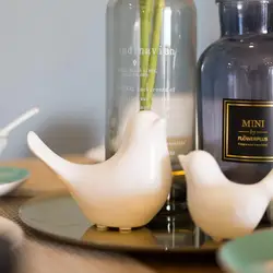 1 Set Modern Style Bird Sculpture Realistic Creative Animal Shape Ornaments Simple Ceramic Bird Figurines