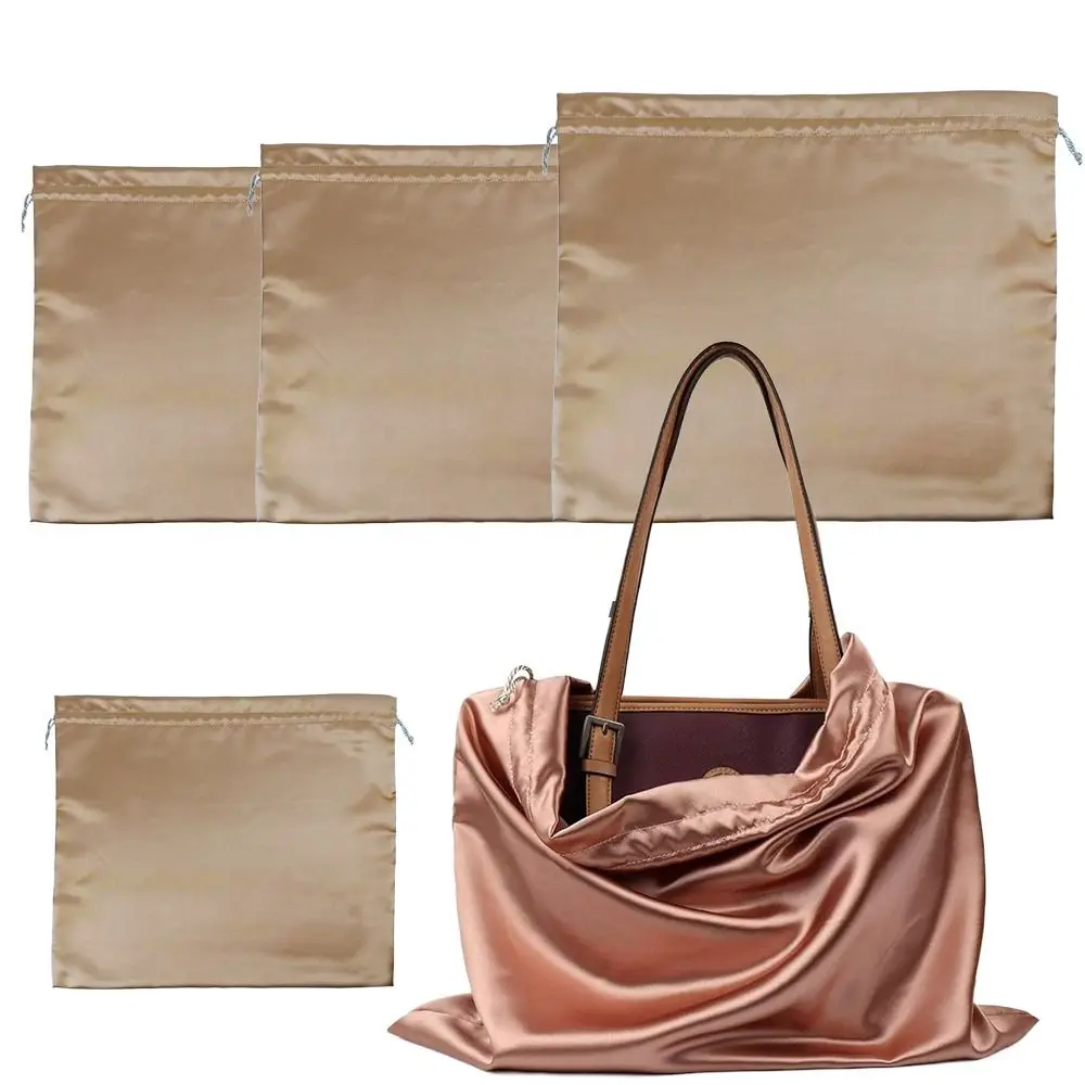 Fashion Silk Cloth Dust Bags Dustproof Thick Pouch with Drawstring Travel Dust Cover Storage Bags Handbags