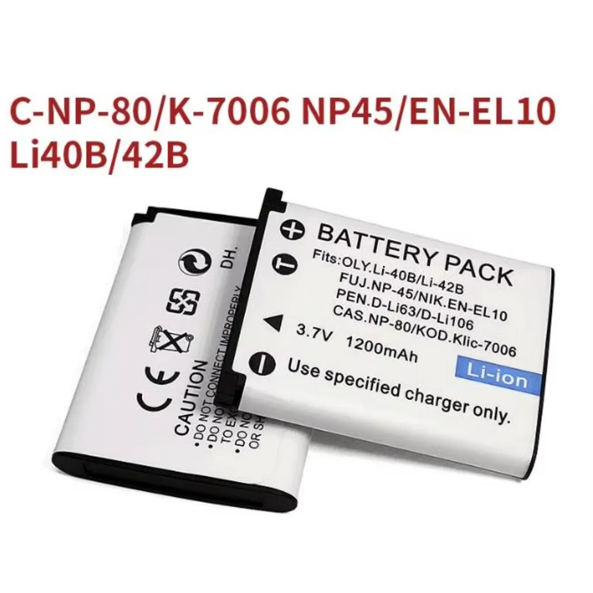 3.7V 1200mAh Li-40B Li40B Li 40B Li-42B EN-EL10 EN EL10 ENEL10 NP-45 Digital Camera Battery for Olympus Nikon Fujifilm Kodak