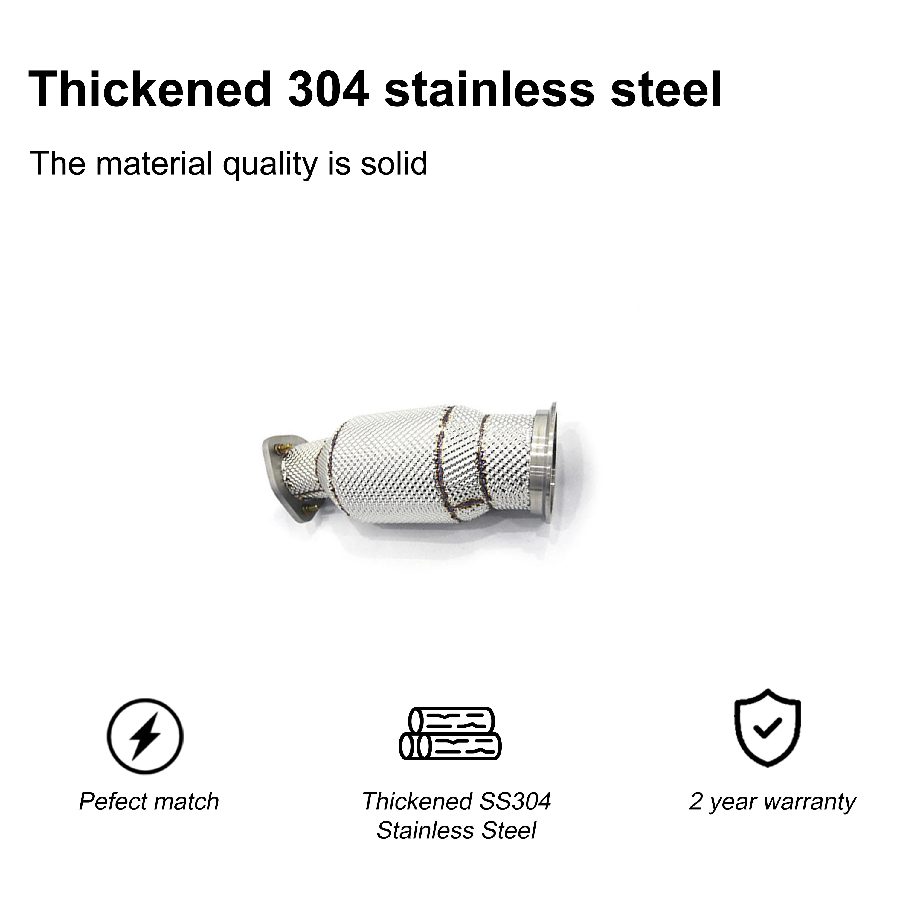 ACE Auspuffsysteme für Porsche Macan 2.0T 2019+ Hochleistungs-Downpipe mit Hitzeschild aus SUS304 Edelstahl – Detail 6