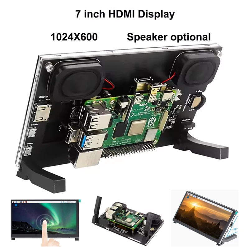 7 inch 1024X600 HD-MI IPS Touch Screen LCD Display Module Compatible Raspberry Pi 5B Mini PC Portable Monitor For RPI 3B+4B ZERO