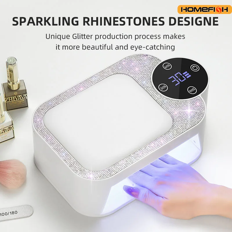 مصباح جل وسادة اليد القابل لإعادة الشحن من Homefish - معالجة بالأشعة فوق البنفسجية للأظافر، معدات منزلية محمولة سريعة الجفاف #4