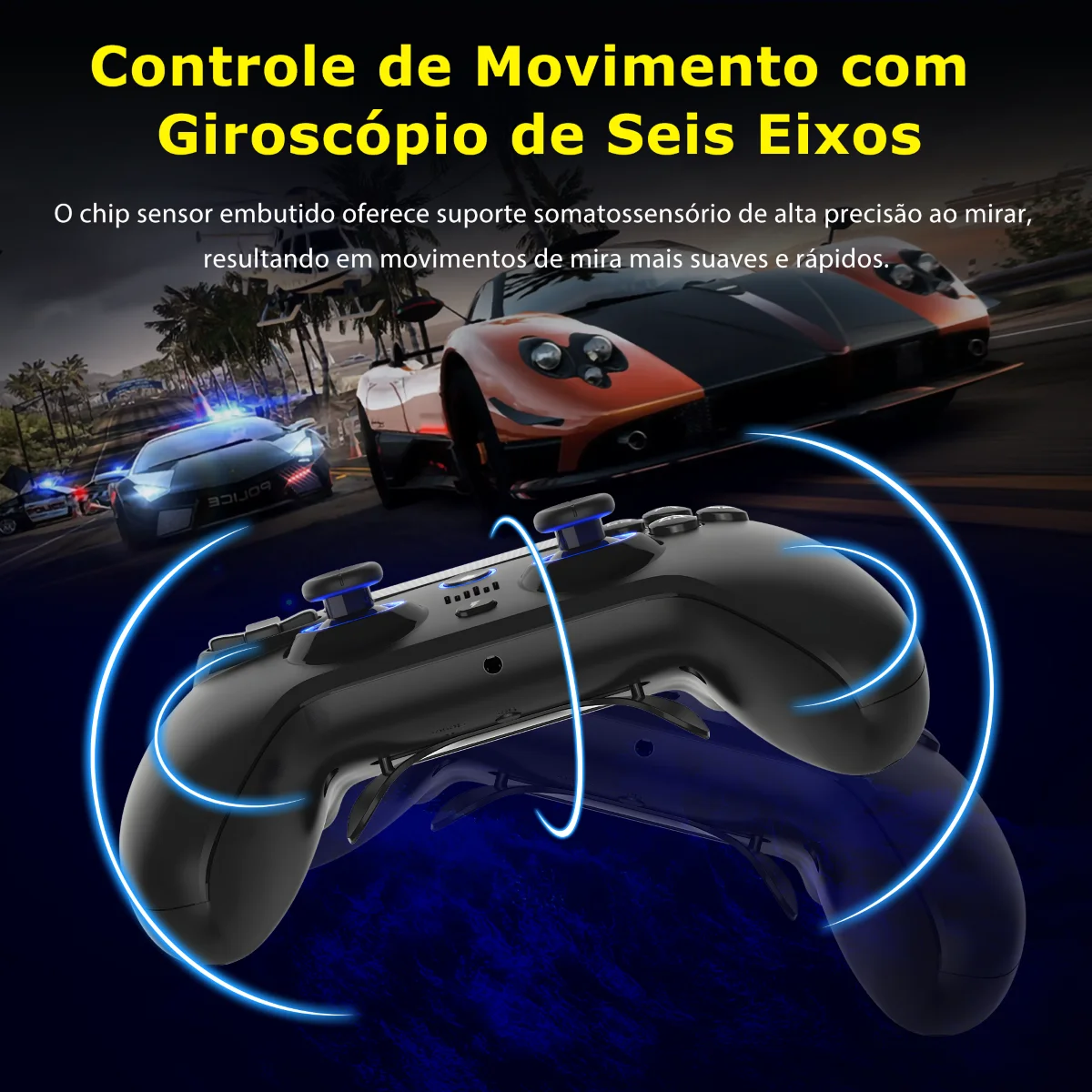 QRD Spark N5 التحكم لـ Ps4 Ps3 عصا التحكم اللاسلكية السوداء لـ PC Ios Android Gamepad لـ PS5 عبر محول إرسال من البرازيل
