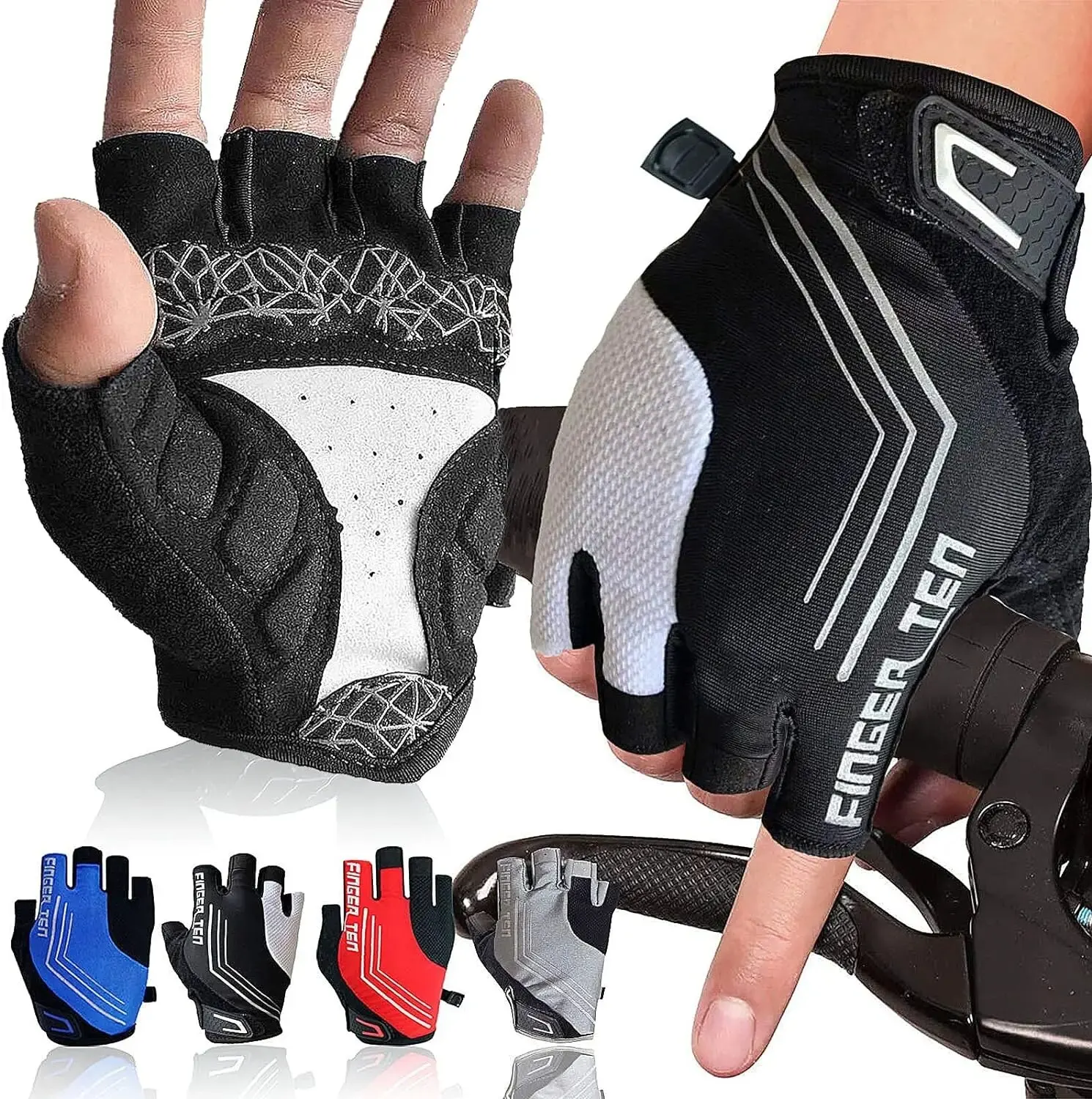 Cycling Gloves Anti-Slip Shock Absorbing, Mountain Bike Gloves Breathable BMX MTB Dirt Bike Breathable for Men Women