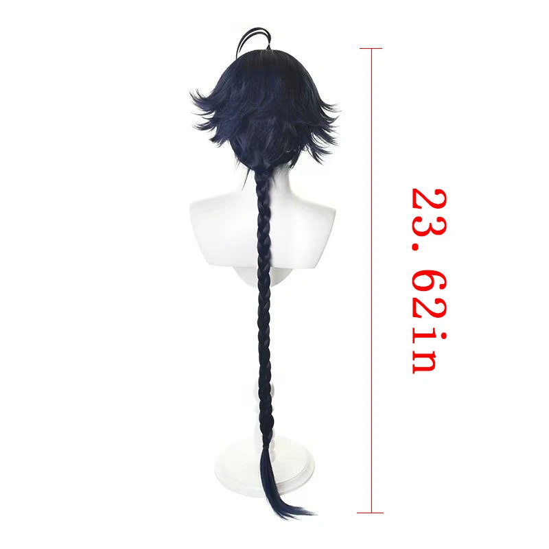 23 inch zwarte lange vlecht pruik hoge temperatuur zijde podiumvoorstelling gesimuleerd haar festival feest unisex anime cosplay pruik