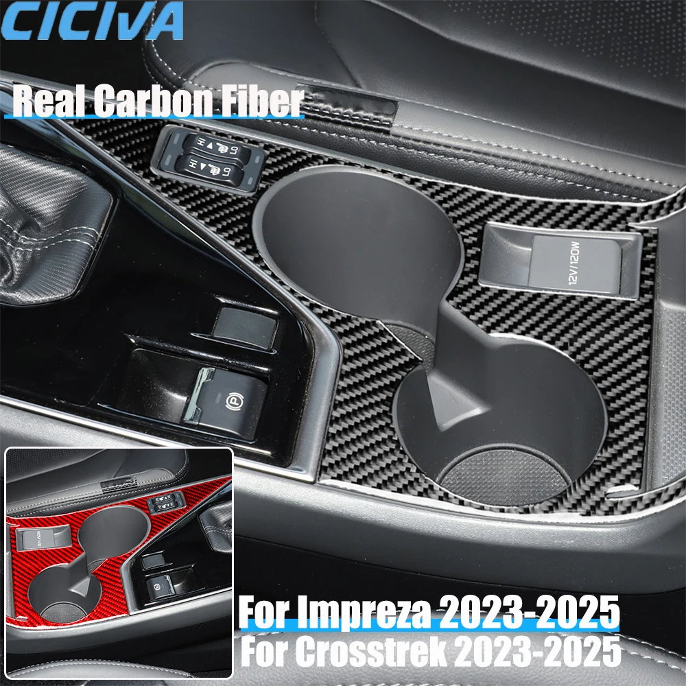 

Автомобильные аксессуары из настоящего углеродного волокна, центральный держатель чашки, накладка, мягкая наклейка для Subaru Impreza/Crosstrek 2023 2024 2025