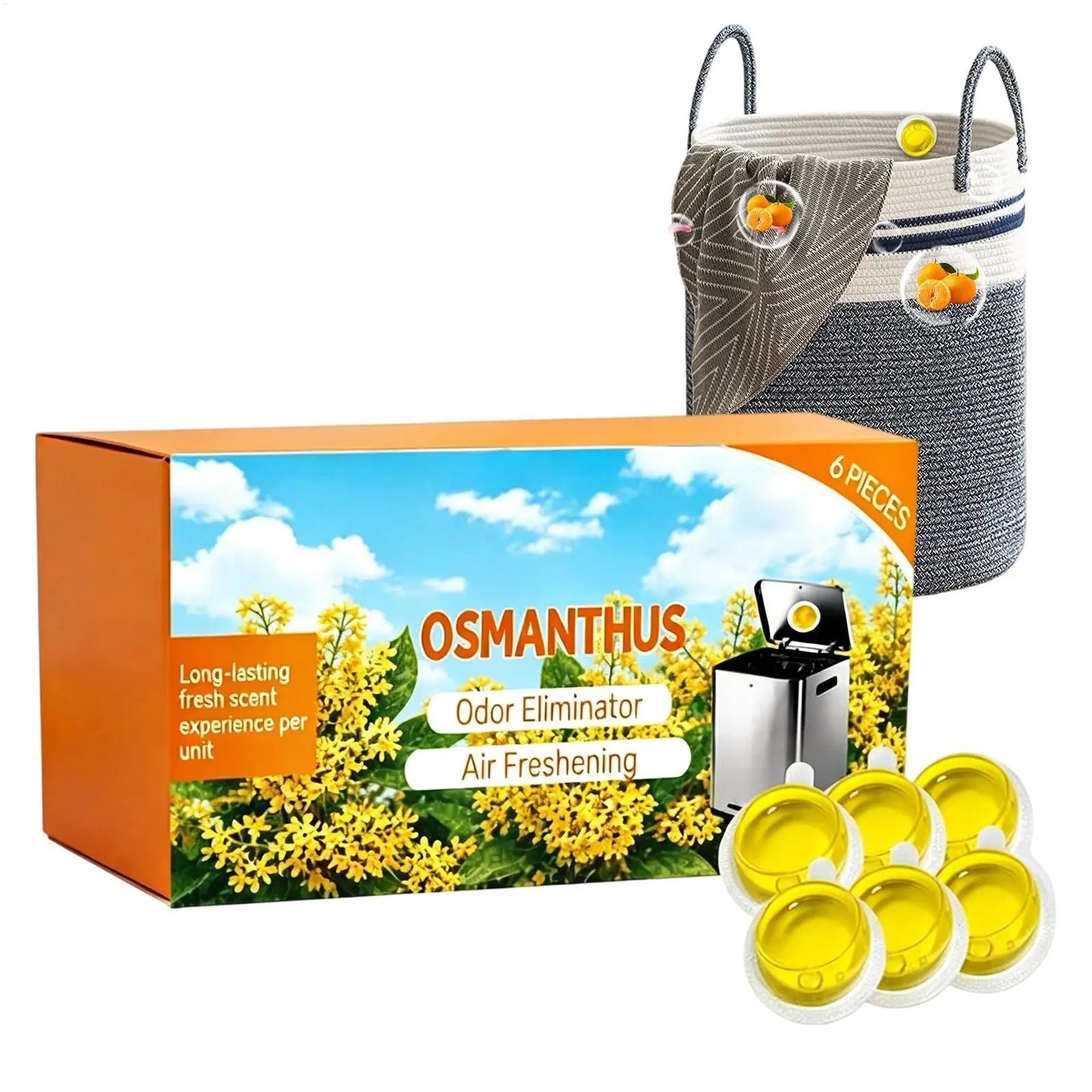 Trash Can Deodorizer Trash Can Air Freshener Odor Eliminator for Garbage Cans Diaper Pails Works for Kitchen Bathroom