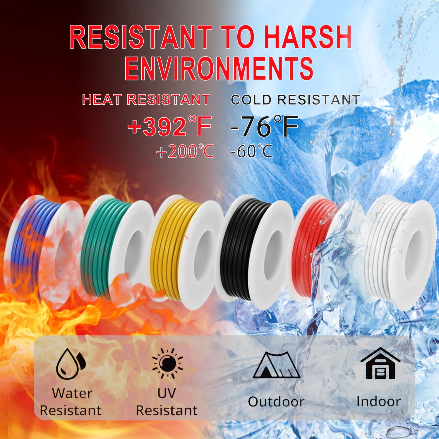 16-18-20-22-24-26-28-30 AWG سلك كهربائي من السيليكون مع أدوات 6 ألوان 18 مقياس مجموعة أسلاك ربط مرنة من النحاس المعلب